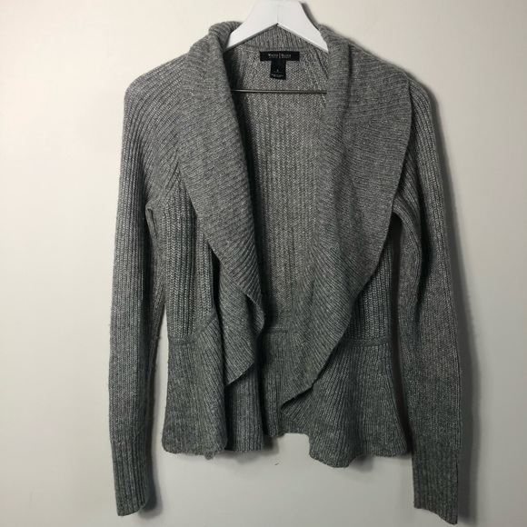 White House Black Market Sweaters - White house black market grey open front cardigan